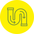 Pipe icon with flow arrows